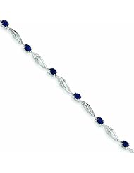 Genuine 14K White Gold White Gold With Diamond And Sapphire Gemstone Bracelet 4 Grams Of Gold 100% Satisfaction Guaranteed.