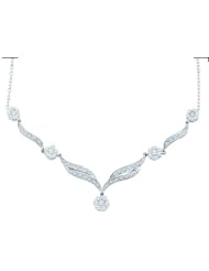 0.76ctw Round Diamond Flower Necklace