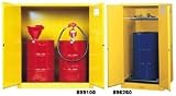 Justrite 65 X 59 X 34 Yellow 55 Gallon Vertical Drum Storage Cabinet With Rol