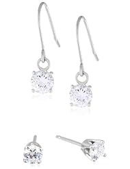 Sterling Silver Cubic Zirconia Earrings Set