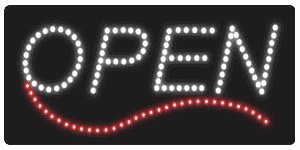 L7010 - White Open LED Sign