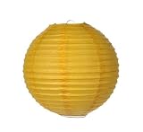 Parallel Ribbed Yellow 12-Inch Round Paper Lantern
