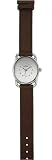 Opex - X3381LA1 - Montre Femme - Winch - Quartz Analogique - Cadran Argent en Acier - Bracelet en Cuir Brun