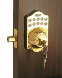 Lockey E-910BB R E Digital Bright Brass Keyed Entry Deadbolt
