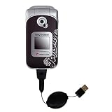 Retractable USB Cable for the Sony Ericsson Z530i with Power Hot Sync and Charge capabilities - Gomadic Brand w/ TipExchange Technology