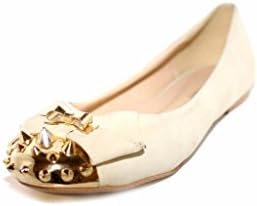 French Kiss Doll Ballerina Flat With Spikes Beige 6.5
