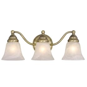 Standford - 3 Light Bathroom Vanity Lighting Fixture - Antique Brass - White Alabaster... by Vaxcel Lighting