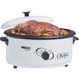 Nesco 4816-14G-30 6-Quart Roaster Oven with Glass Lid, Non-Stick Cookwell, Ivory