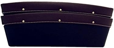 Car Side Seat Catcher Filler and Organizer - Console Side Pocket Between Seats Premium PU Leather Car Interior Accessories (2Pcs) (black)