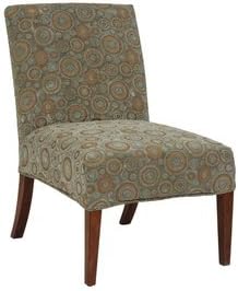 Bailey Street 6081282 Michelle - Slipper Chair Cover, Natural Walnut Finish with Verde Green Fabric Shade
