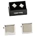 Personalised Harvey Makin Square Silver Cufflinks in A Black Presentation Box FREE ENGRAVING