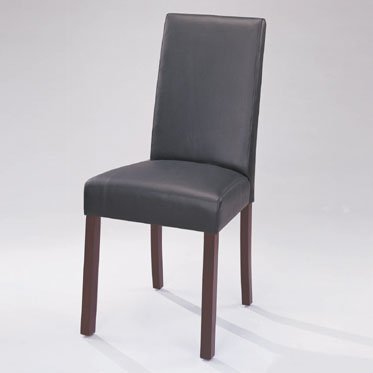 Set of Two 20 Seat Height Vienna Dining Chairs with Black Split Leather