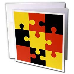 Dezine01 Graphics Entertainment - Puzzled - Greeting Cards-12 Greeting Cards with envelopes