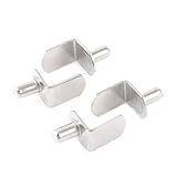 uxcell シェルフサポートピン　ガラス木製棚サポートピン　家具継手　4個　シルバートーン　メタル