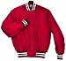 Nylon Baseball Jacket with Striped Trim