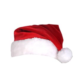 Letop Santa's Little Helper Red Velour Santa Cap With White Faux Fur Trim, Garnet