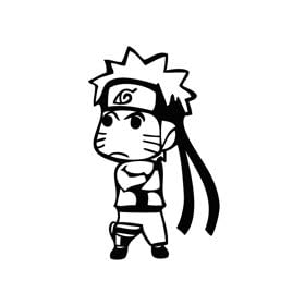 Naruto Cute Angry Post - Cartoon Decal Vinyl Car Wall Laptop Cellphone Sticker