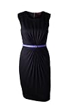 Ted Baker London Womens LBD Cocktail Pleat Detail Band Waist Dress in Black