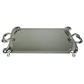 Mirrored Vanity Tray with Heart Handles - Silver