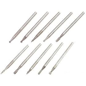 Buy 10pc HSS Super Sharp Burrs Solid Steel Tool Bits for Dremel now!