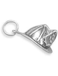 Firefighter Helmet Charm, Sterling Silver