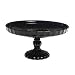 Large Embossed Glass Cake Stand Black