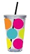 Insulated Cup W/Straw & Twist Lid-Polkadot