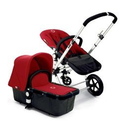 Bugaboo Cameleon Stroller - Dark Grey Base/Red Canvas Tailored Fabric Set