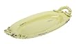Napa Home & Garden Tuscany Collection 27-1/2-Inch Ceramic Oval Tray with Rope Handles, Celery Green