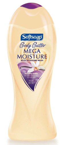 Softsoap Mega Moisture Heavenly Vanilla Body Butter Body Wash, 15-Fluid Ounce Bottles (Pack of 6)