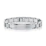 Bling Jewelry Mens Stainless Steel Classic Matte ID Bracelet 9