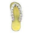 Silver Sandal Flip Flop Pendant w CZ & Yellow Enamel