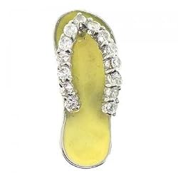Ladies Sandal Flip Flop Pendant CZ and Sterling Silver 925