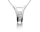0.63CTW Diamond Three Stone Ladder Pendant in Platinum