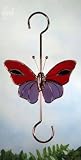 Gallery Art Ruby Butterfly Small Stained Glass Garden Hook