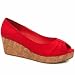 Schuh Chloe Peep Wedge 2 - 7 Uk - Red - Fabric