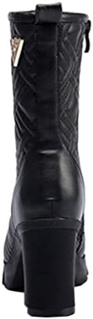 Kiwii Black Friday Deals Women's Mid-Long Boots Black High Heels Shoes(6 B(M) US, Black)