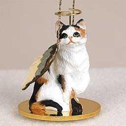 Calico Cat Ornament Tiny Angel Calico Cat Figurine