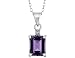 Amethyst Pendant with Diamond Accent 3.0 Carat (ctw) in Sterling Silver with Chain