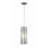 Lite Source LS-19431 Energy Saving One Light Mini Pendant in Polished Steel with Silver Shade