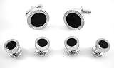 Geoffrey Beene Cufflinks & Tux Stud Set Textured Circle