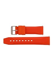 MARATHON 22mm Chronograph Vulcanized Rubber Replacement Watch Band in Orange, WW005015OR