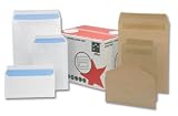 5 Star Office Envelopes Lightweight Pocket Gummed 80gsm Manilla C4 [Pack 500]