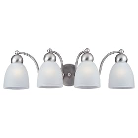 Sea Gull Lighting 44037-962 Metropolis Collection Four-Light Wall Sconce, Brushed Nickel Finish with Satin Etched Glass