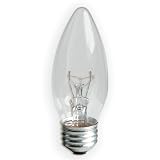 GE 44405 60 Watt Decorative Ceiling Fan Blunt Tip Medium Base Light Bulb, Crystal Clear, 12-Pack