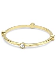 T Tahari Gold and Bezel Set Crystal Bangle Bracelet