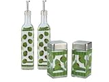 Grant Howard Associates Green Olive Series Cruet Set with Salt & Pepper 4-pc.