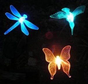 e-Joy ® 1 package of Solar Powered Outdoor Hummingbird, Butterfly & Dragonfly Solar Garden Stake Light–with Chameleon Multi-color Changing LED Light–Great Kits for Garden Decorations, and Flower Beds, 1 of Each, 3pc in total