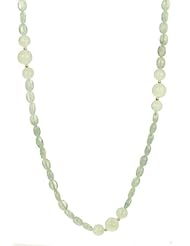 Aquamarine Flat Oval and Bead with Gold Filled Bead Endless Necklace, 42"