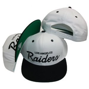 NFL Los Angeles Raiders Script White Black 2 Tone Retro Snapback Cap NFL Los Angeles Raiders Script White Black 2 Tone Retro Snapback Cap